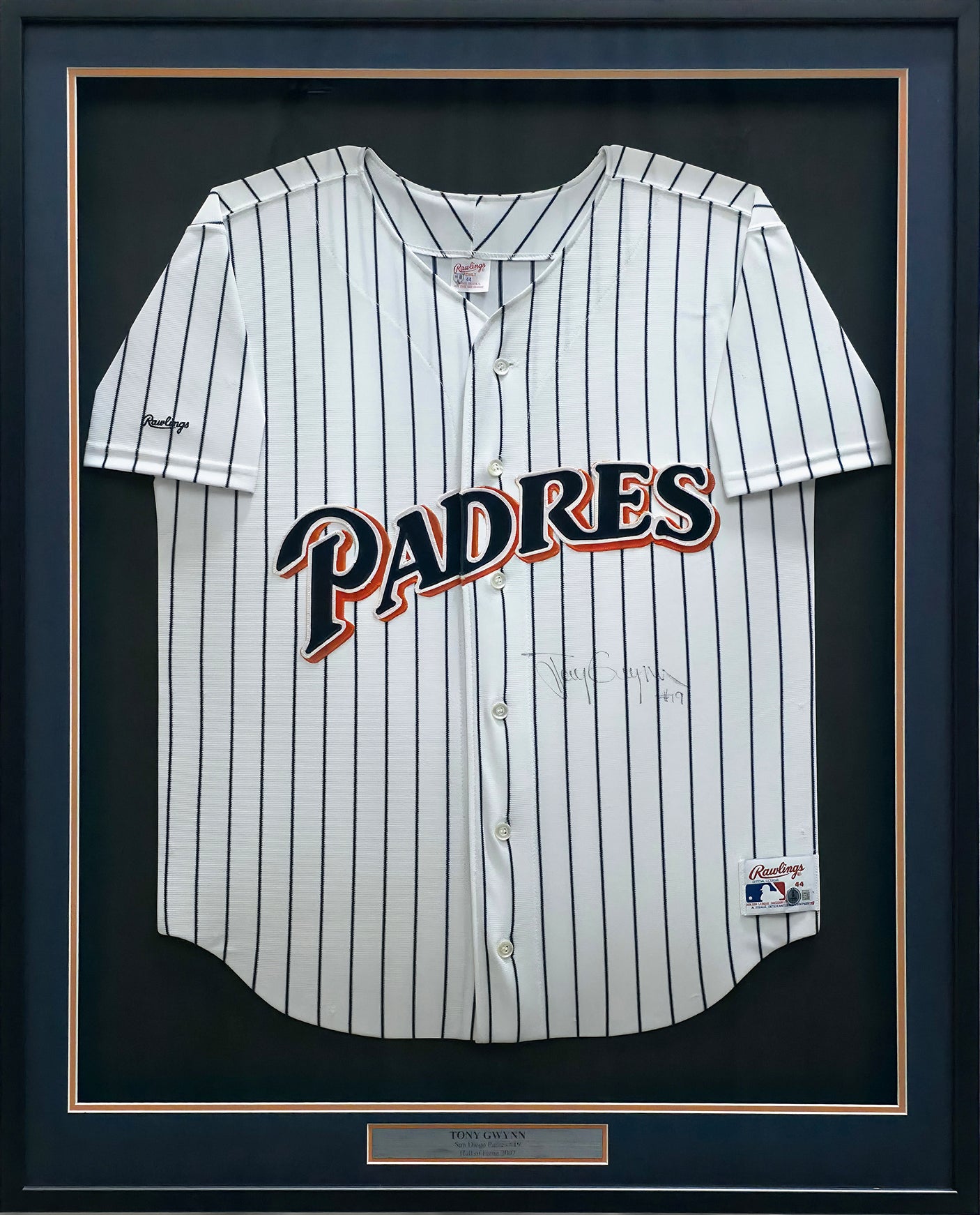 San Diego Padres Tony Gwynn Autographed Framed White Rawlings Jersey Beckett BAS QR #BP55354