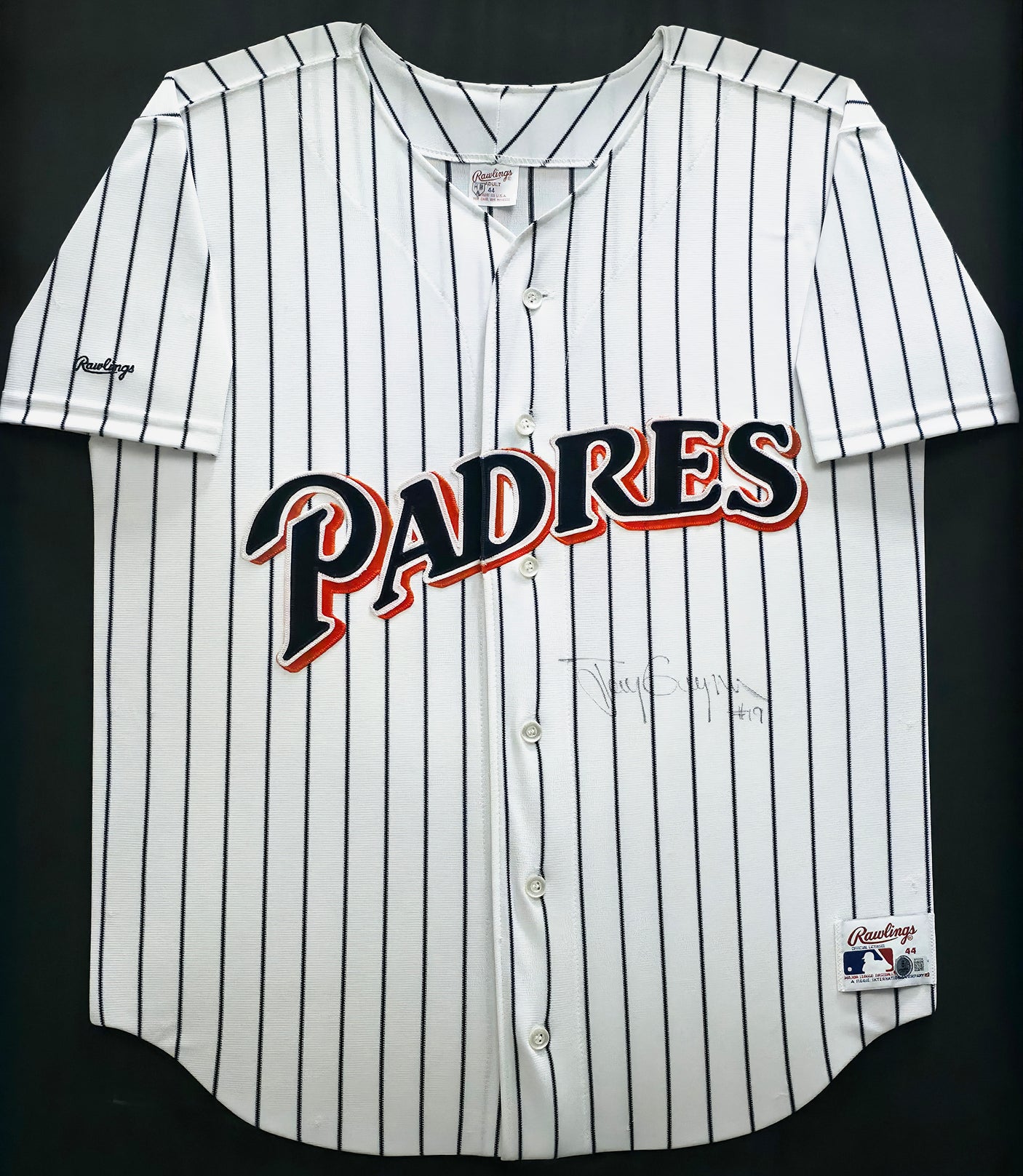 San Diego Padres Tony Gwynn Autographed Framed White Rawlings Jersey Beckett BAS QR #BP55354