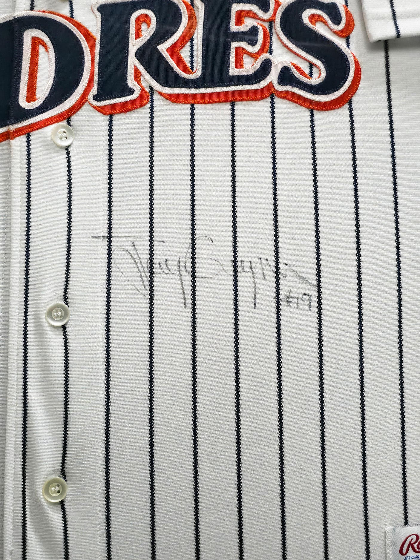San Diego Padres Tony Gwynn Autographed Framed White Rawlings Jersey Beckett BAS QR #BP55354