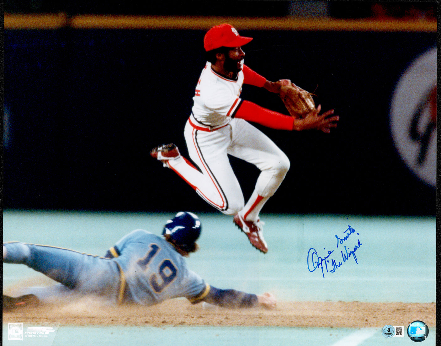 Ozzie Smith Autographed 16x20 Photo St. Louis Cardinals "The Wizard" Beckett BAS QR #BS30374