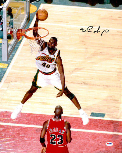Shawn Kemp Autographed 16x20 Photo Seattle Supersonics PSA/DNA #T64955