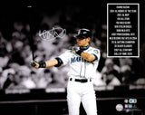 Ichiro Suzuki Autographed 16x20 Photo Seattle Mariners IS Holo & (Smudged) Beckett BAS Witness #2W996893