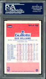 Gus Williams Autographed 1986-87 Fleer Card #124 Washington Bullets PSA/DNA #83921061