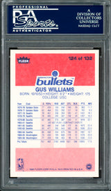 Gus Williams Autographed 1986-87 Fleer Card #124 Washington Bullets PSA/DNA #83921060
