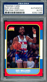 Gus Williams Autographed 1986-87 Fleer Card #124 Washington Bullets PSA/DNA #83921065