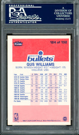 Gus Williams Autographed 1986-87 Fleer Card #124 Washington Bullets PSA/DNA #83921065