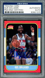Gus Williams Autographed 1986-87 Fleer Card #124 Washington Bullets PSA/DNA #83921070