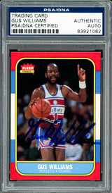 Gus Williams Autographed 1986-87 Fleer Card #124 Washington Bullets PSA/DNA #83921082