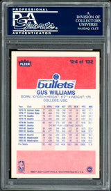Gus Williams Autographed 1986-87 Fleer Card #124 Washington Bullets PSA/DNA #83921082