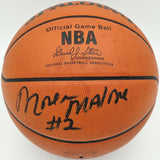 Moses Malone Autographed Spalding NBA Leather Game Basketball Philadelphia 76ers "#2" Beckett BAS QR #BS30419