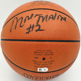 Moses Malone Autographed Spalding NBA Leather Game Basketball Philadelphia 76ers "#2" Beckett BAS QR #BS30419