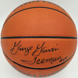 George Gervin Autographed Spalding NBA Leather Game Basketball San Antonio Spurs "Iceman #44" Beckett BAS QR #BS30435