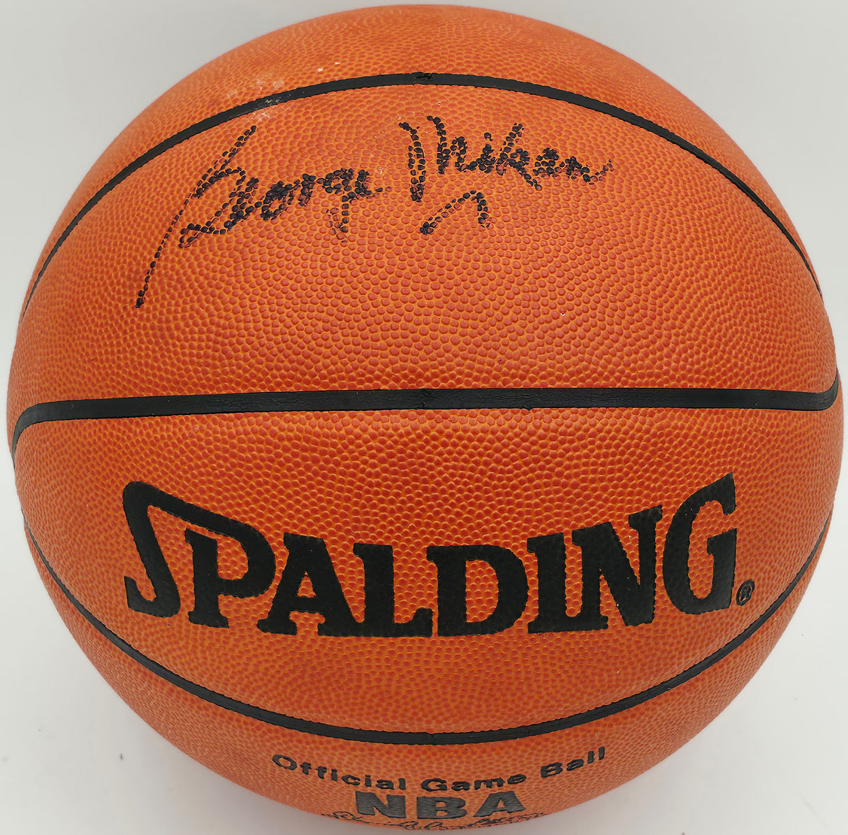 George Mikan Autographed Spalding NBA Leather Game Basketball Minneapolis Lakers Beckett BAS QR #BS30426