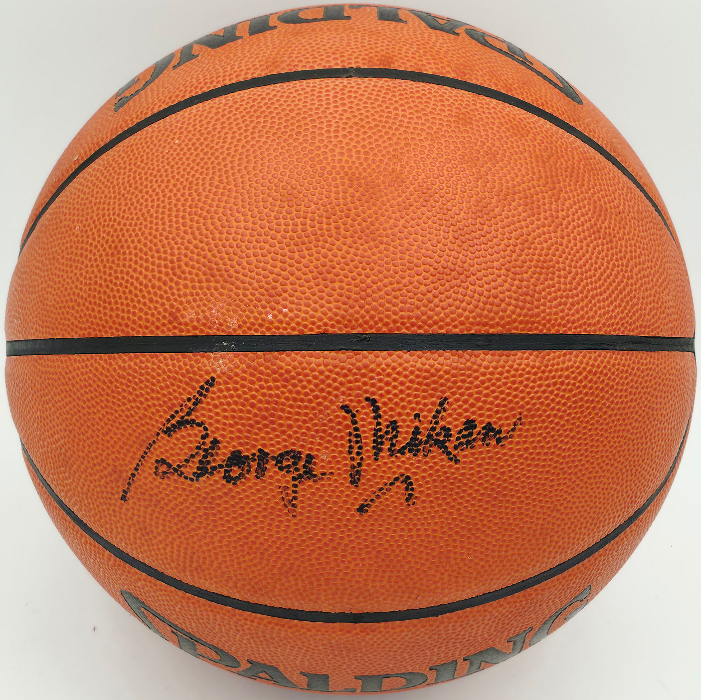 George Mikan Autographed Spalding NBA Leather Game Basketball Minneapolis Lakers Beckett BAS QR #BS30426