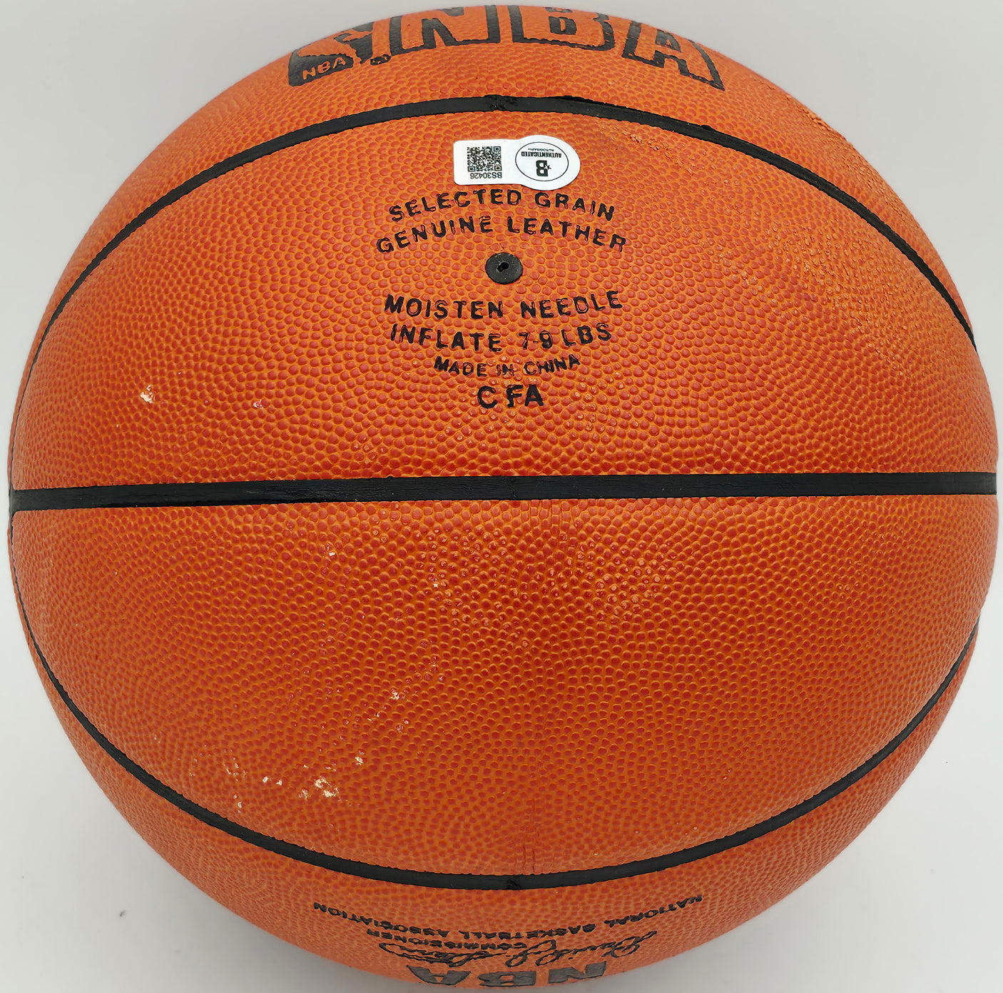 George Mikan Autographed Spalding NBA Leather Game Basketball Minneapolis Lakers Beckett BAS QR #BS30426