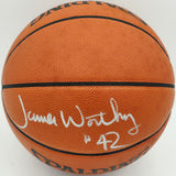 James Worthy Autographed Spalding NBA Leather Game Basketball Los Angeles Lakers Beckett BAS QR #BS30424