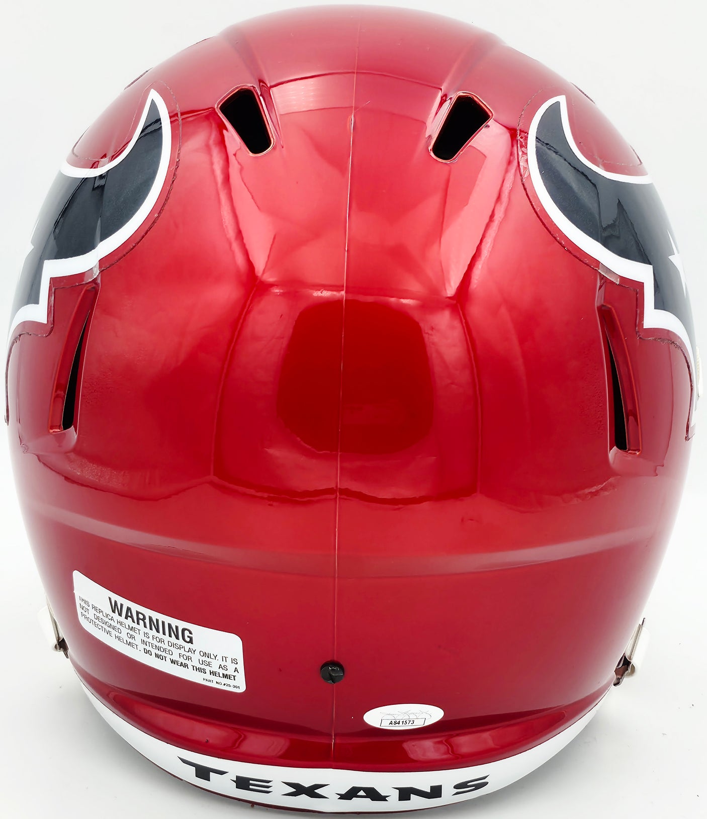 Tank Dell Autographed Houston Texans Flash Red Full Size Speed Replica Helmet JSA #AS41573
