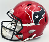 Tank Dell Autographed Houston Texans Flash Red Full Size Speed Replica Helmet JSA #AS41573