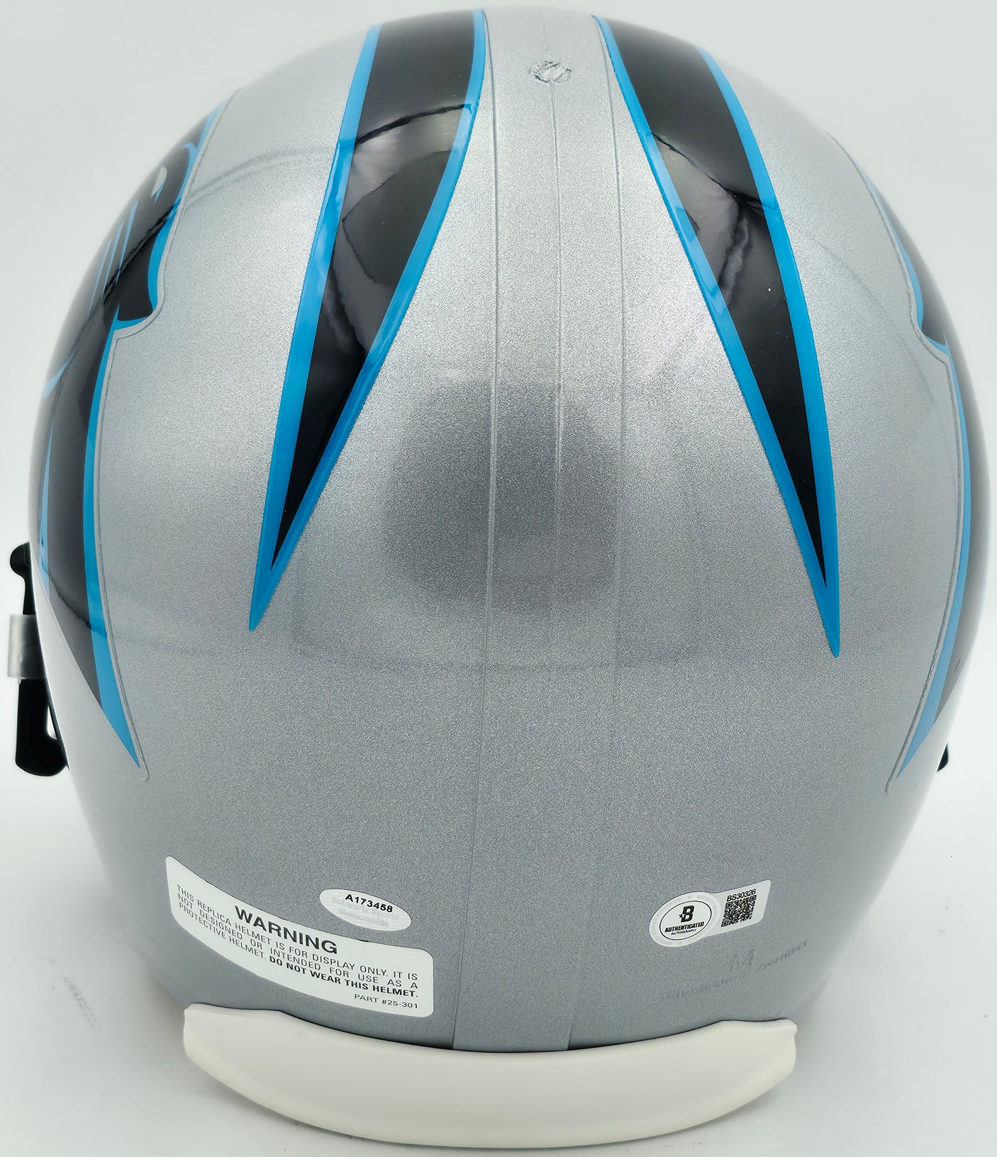 Luke Kuechly Autographed Carolina Panthers Silver Full Size Replica Helmet "2012 DROY" Beckett BAS QR #BS30326