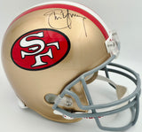 Steve Young Autographed San Francisco 49ers Gold Full Size Replica Helmet Beckett BAS QR #BR49988