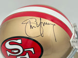 Steve Young Autographed San Francisco 49ers Gold Full Size Replica Helmet Beckett BAS QR #BR49988