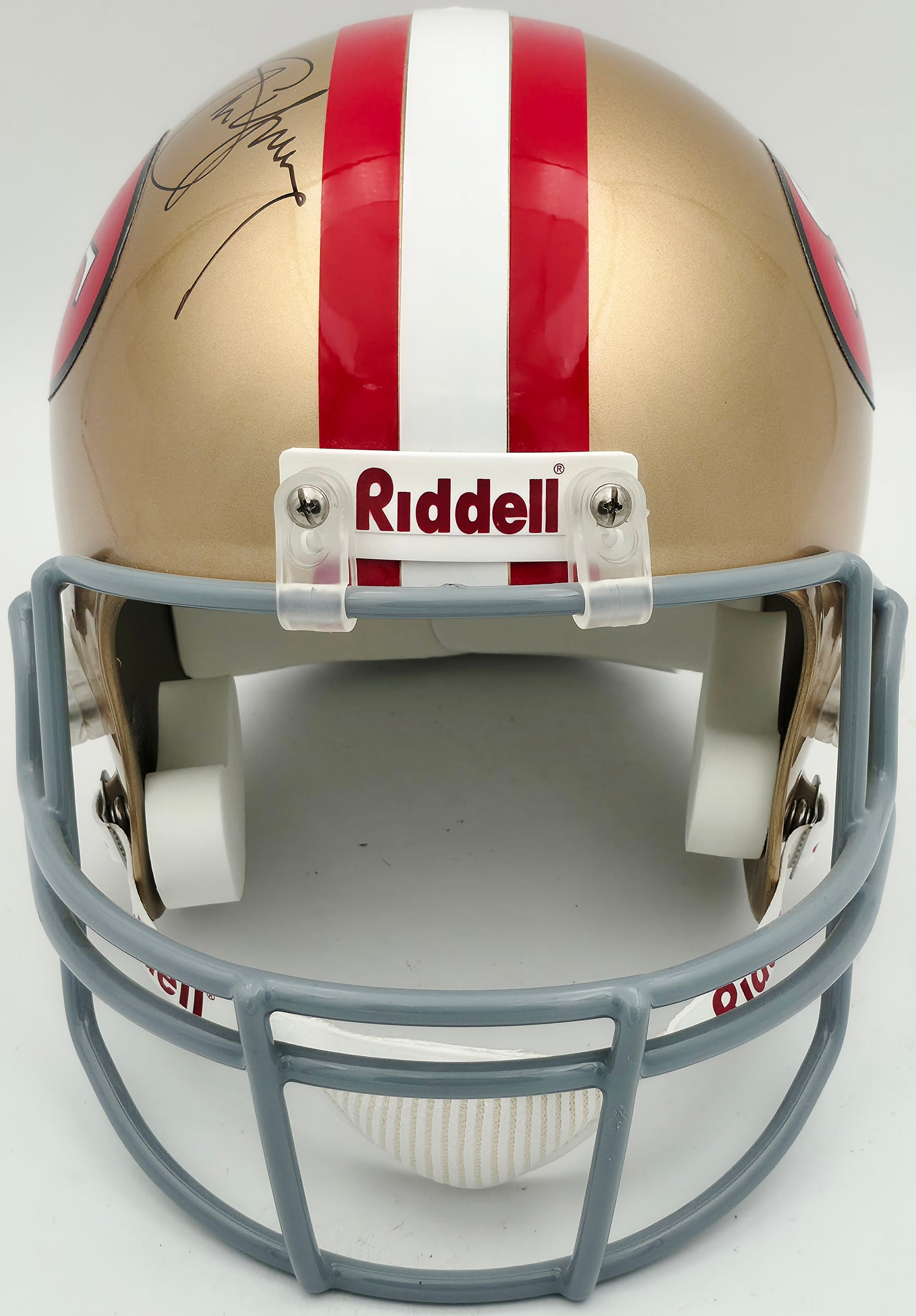 Steve Young Autographed San Francisco 49ers Gold Full Size Replica Helmet Beckett BAS QR #BR49988