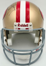 Steve Young Autographed San Francisco 49ers Gold Full Size Replica Helmet Beckett BAS QR #BR49988