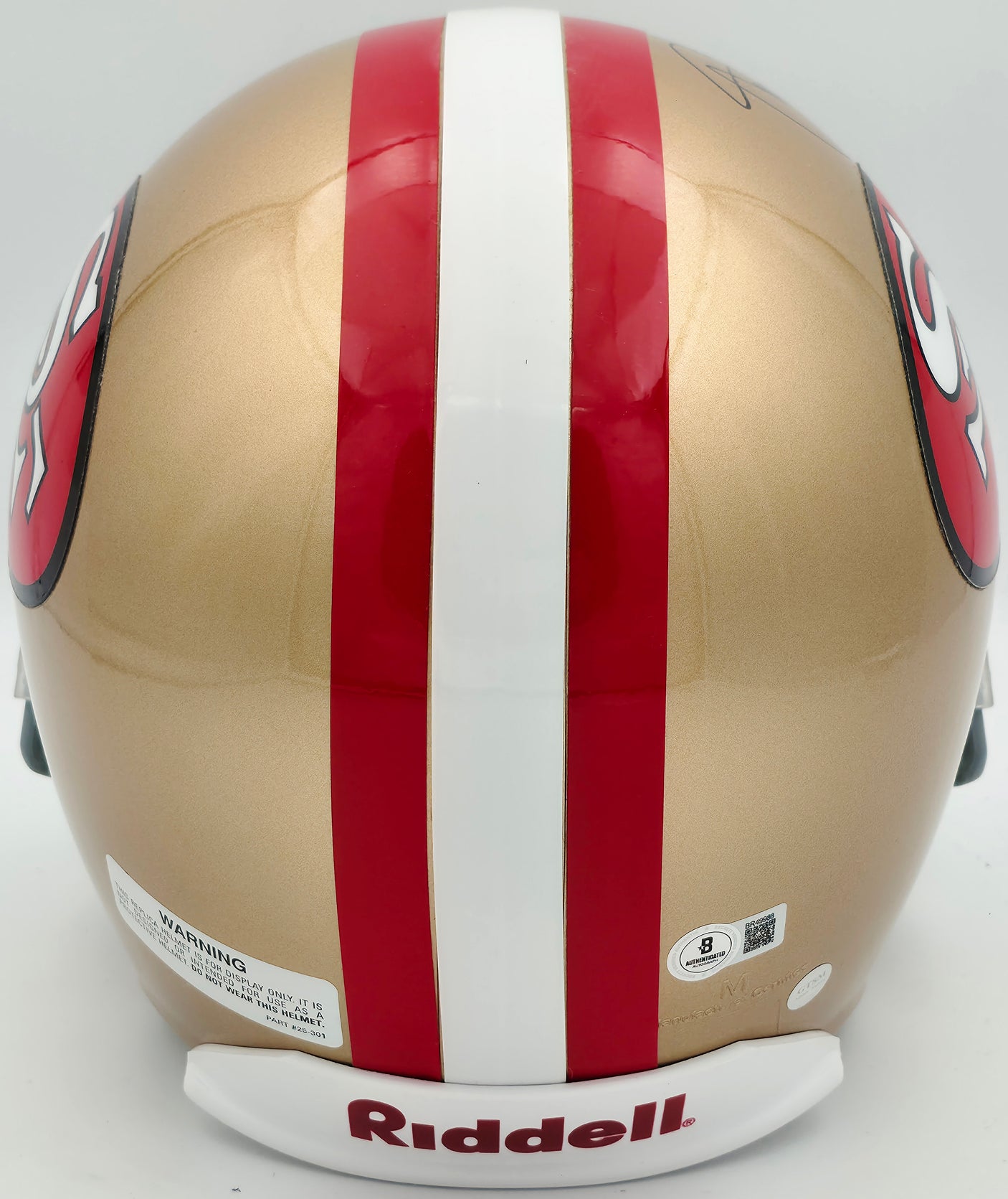 Steve Young Autographed San Francisco 49ers Gold Full Size Replica Helmet Beckett BAS QR #BR49988