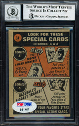 Billy Martin Autographed 1972 Topps Card #34 Detroit Tigers Auto Grade Gem Mint 10 Beckett BAS #18282876
