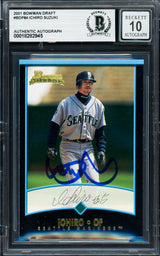 Ichiro Suzuki Autographed 2001 Bowman Draft Picks Rookie Card #BDP84 Seattle Mariners Auto Grade Gem Mint 10 Beckett BAS #18282945