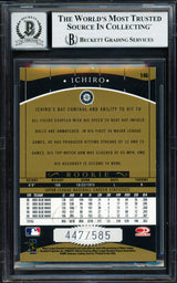 Ichiro Suzuki Autographed 2001 Donruss Classics Rookie Card #146 Seattle Mariners Auto Grade Gem Mint 10 #447/585 Beckett BAS #18282960