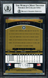 Ichiro Suzuki Autographed 2001 Donruss Classics Rookie Card #146 Seattle Mariners Auto Grade Gem Mint 10 #261/585 Beckett BAS #18282958