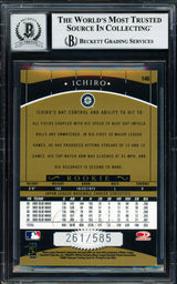 Ichiro Suzuki Autographed 2001 Donruss Classics Rookie Card #146 Seattle Mariners Auto Grade Gem Mint 10 #261/585 Beckett BAS #18282958