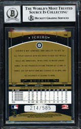 Ichiro Suzuki Autographed 2001 Donruss Classics Rookie Card #146 Seattle Mariners Auto Grade Gem Mint 10 #214/585 Beckett BAS #18282957