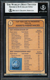 Bobby Orr & Dennis Hextall Autographed 1974-75 O Pee Chee Card #2 Assist Leaders Beckett BAS #18283591