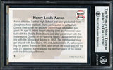 Hank Aaron Autographed 1992 Front Row Card #1 Atlanta Braves Beckett BAS #18283316