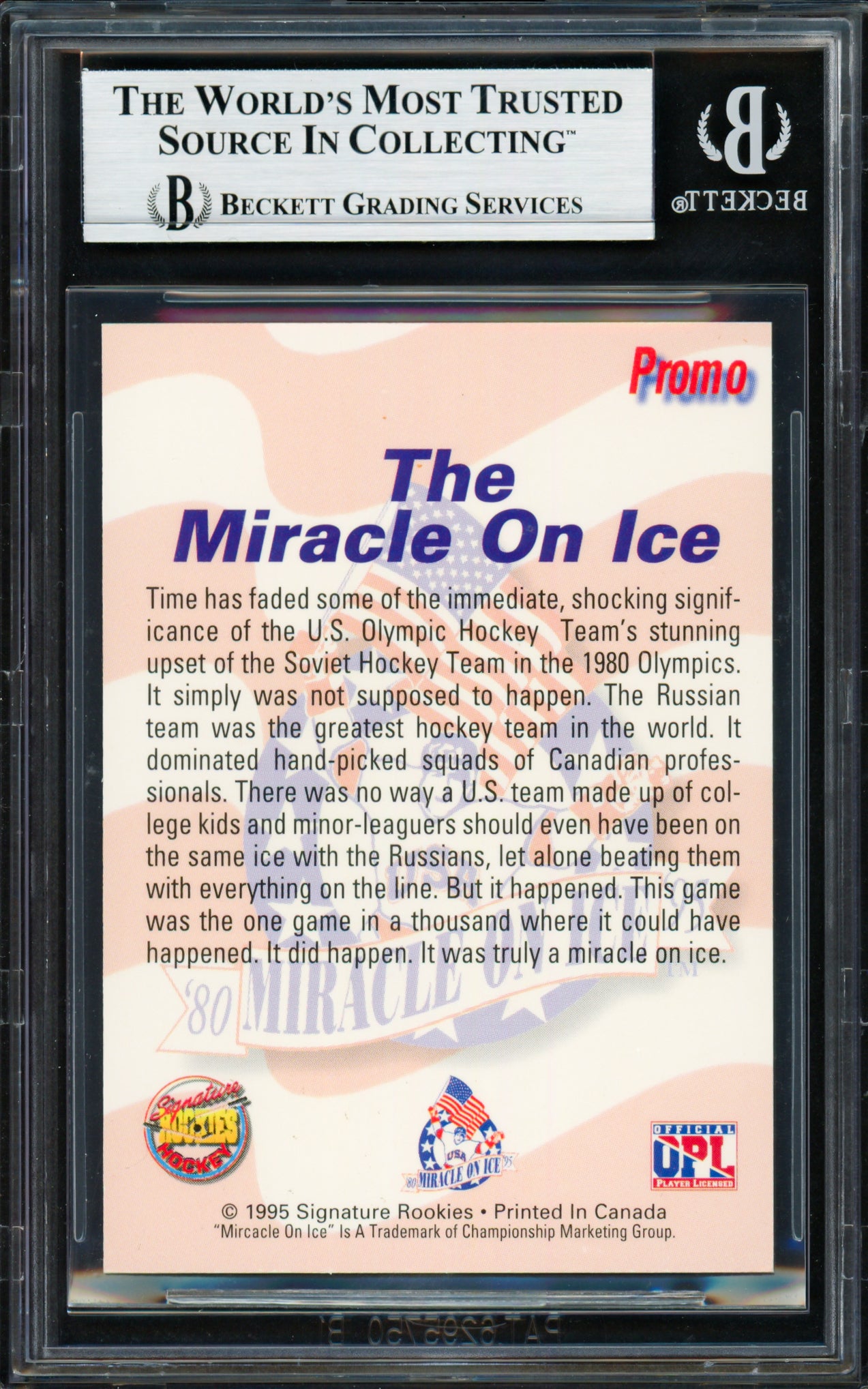 Herb Brooks Autographed 1995 Signature Rookies Card 1980 Team USA Beckett BAS #18283359