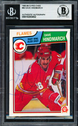 Dave Hindmarch Autographed 1983-84 O Pee Chee Card #82 Calgary Flames Beckett BAS #18283452