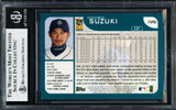 Ichiro Suzuki Autographed 2001 Topps Rookie Card #726 Seattle Mariners Beckett BAS #18283570