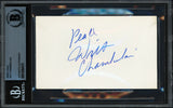 Wilt Chamberlain Autographed 3x5 Index Card Lakers, 76ers Beckett BAS #18284373