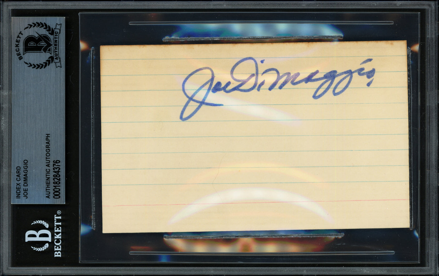 Joe DiMaggio Autographed 3x5 Index Card New York Yankees Beckett BAS #18284376