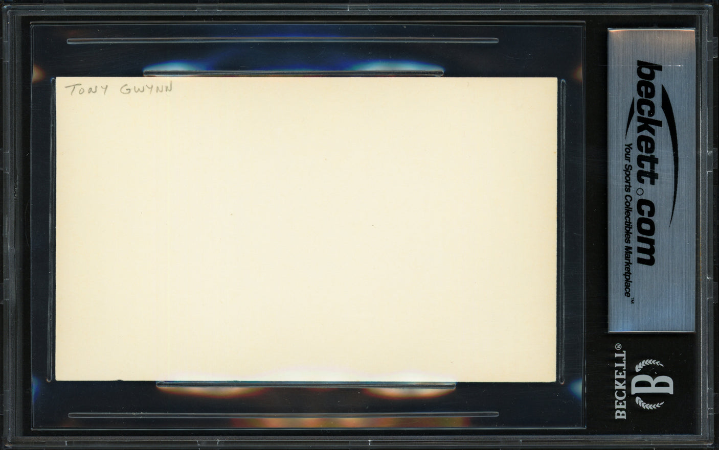 Tony Gwynn Autographed 3x5 Index Card San Diego Padres Vintage 1982 Signature Beckett BAS #18284383