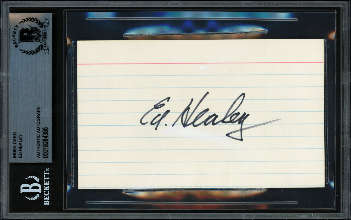 Ed Healey Autographed 3x5 Index Card Chicago Bears Beckett BAS #18284386