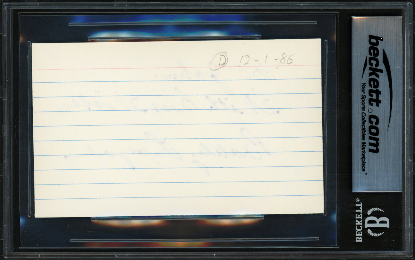 Bobby Layne Autographed 3x5 Index Card Detroit Lions Beckett BAS #18284395