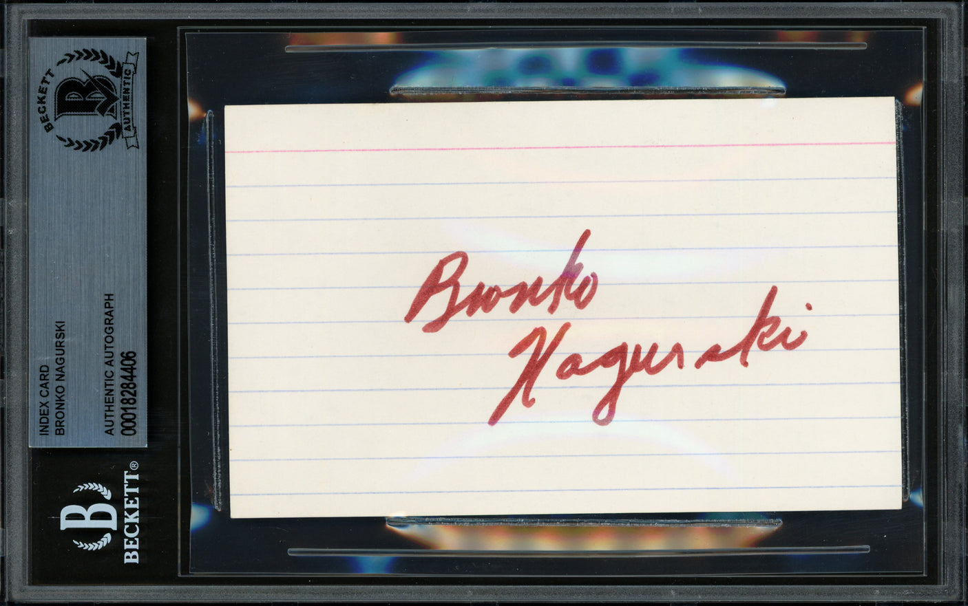 Bronko Nagurski Autographed 3x5 Index Card Chicago Bears Beckett BAS #18284406
