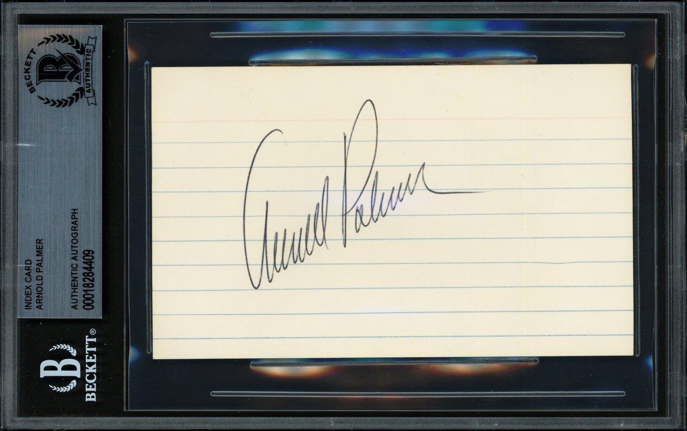 Arnold Palmer Autographed 3x5 Index Card Beckett BAS #18284409