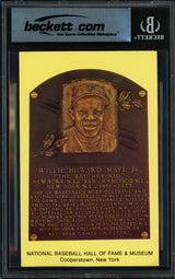 Willie Mays Autographed Hall of Fame HOF Plaque Postcard San Francisco Giants Beckett BAS #18284428