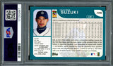 Ichiro Suzuki Autographed 2001 Topps Rookie Card #726 Seattle Mariners PSA 7 Auto Grade Mint 9 "HOF 25" PSA/DNA #111292447