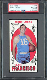 Jerry Lucas Autographed 1969-70 Topps Rookie Card #45 San Francisco Royals PSA 4 Auto Grade Mint 9 PSA/DNA #111611263