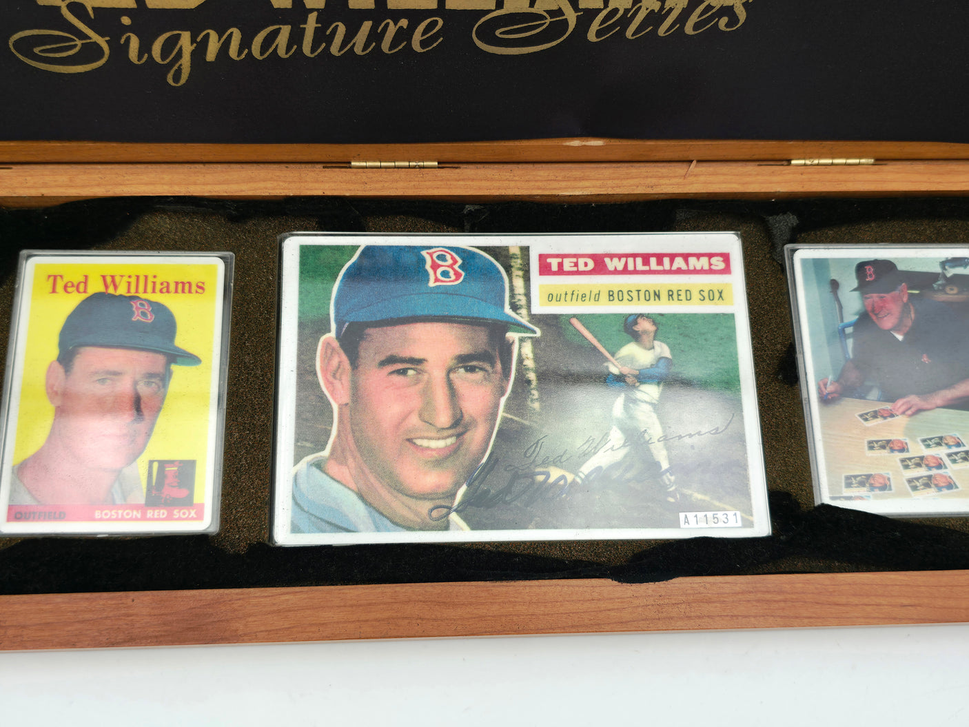 Ted Williams Autographed Porcelain Card Set Boston Red Sox Beckett BAS #AE16687